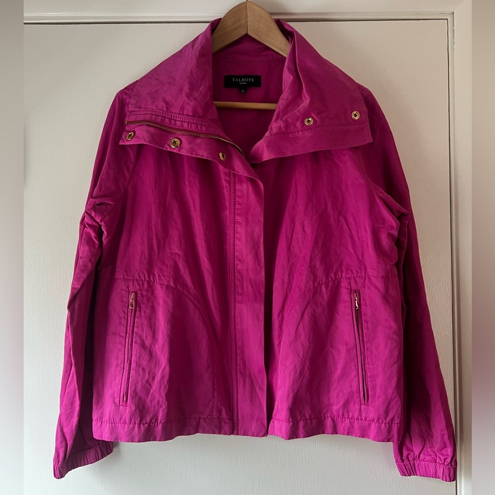 Talbots Lightweight Jacket Coat Utility Rain Colorful Feminine Coquette Outdoor